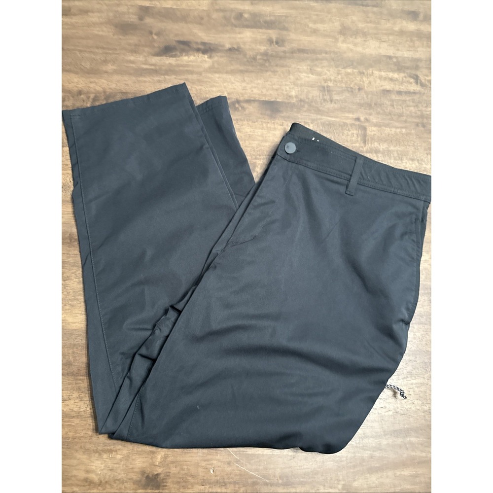 Hurley Mens 40x30 Tech Pants Black Stretch Moisture Wicking‎ Hidden Zip Pocket